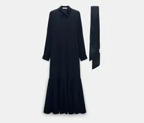 Bodenlanges Kleid aus Viskose-Georgette mit separatem Schal
