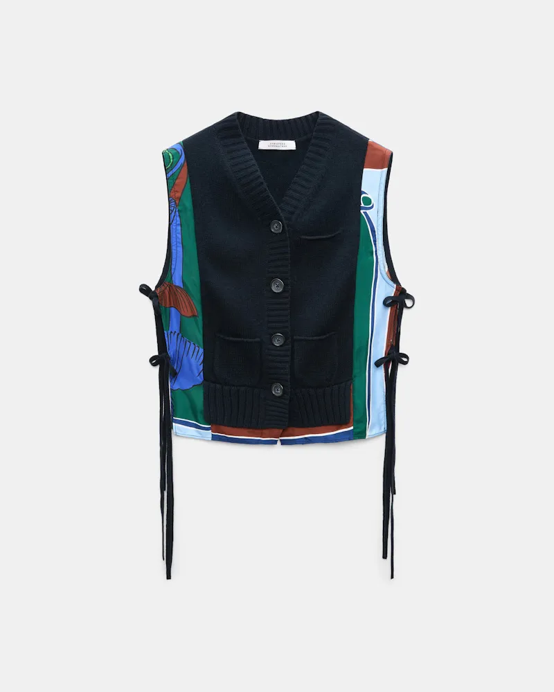 Dorothee Schumacher Gilet mit V-Ausschnitt aus Merino und Kaschmir Multi