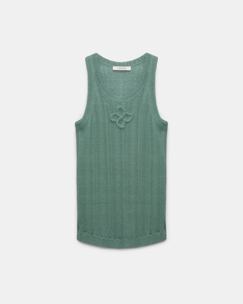 Dorothee Schumacher Top mit D-Rose Stickerei Grün