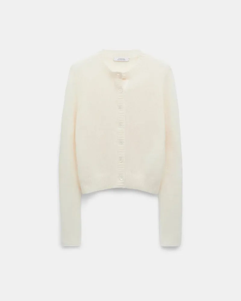 Dorothee Schumacher Cardigan mit Rundhalsausschnitt Weiß