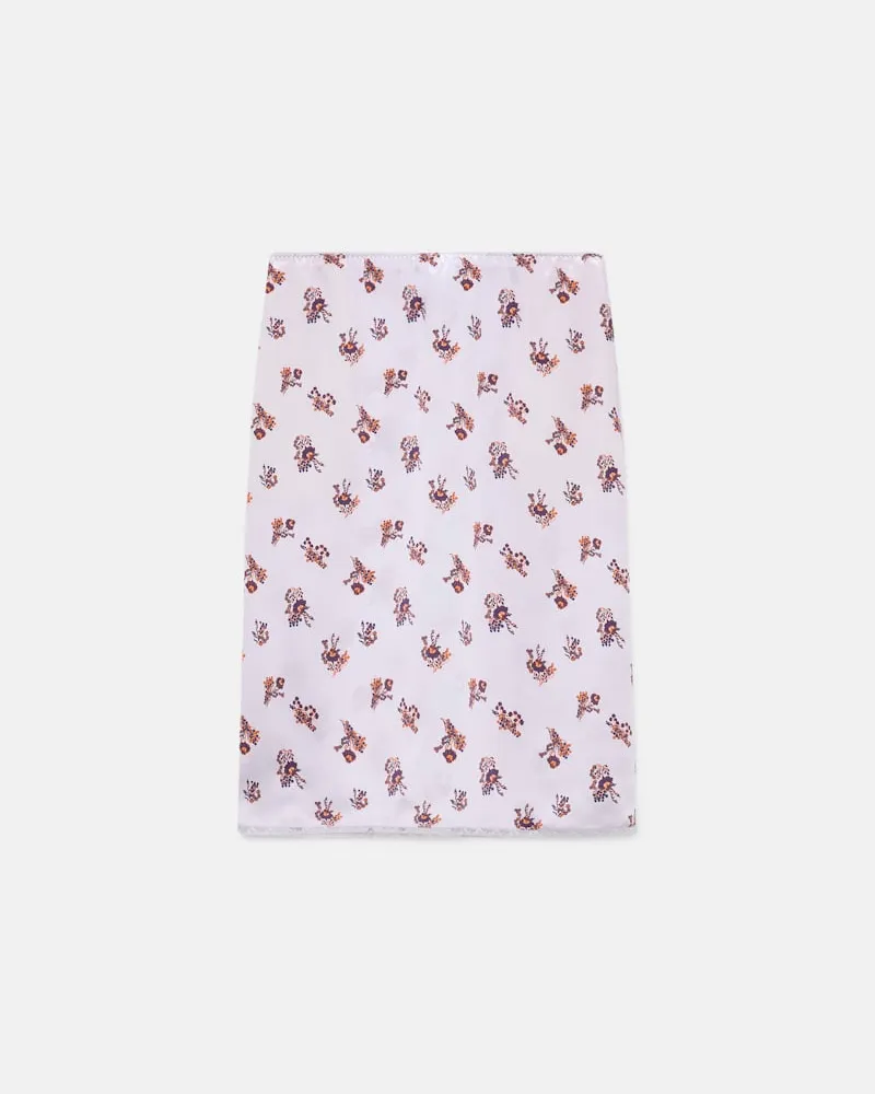 Dorothee Schumacher Lingerie-Rock aus bedrucktem Seidensatin Violett