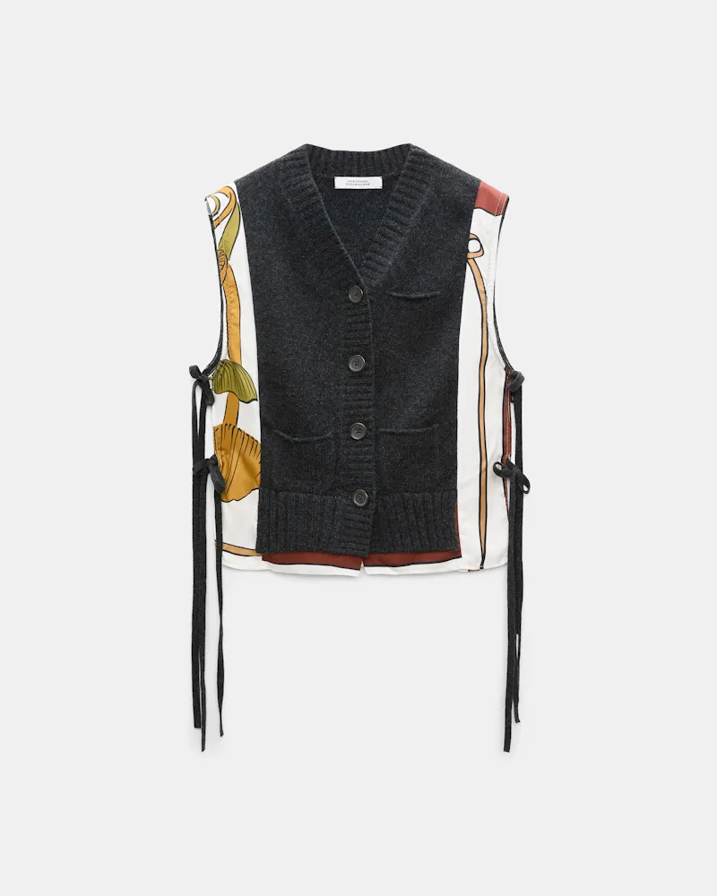Dorothee Schumacher Gilet mit V-Ausschnitt aus Merino und Kaschmir Multi