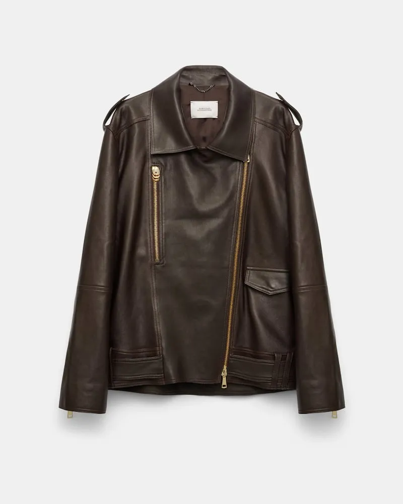 Dorothee Schumacher Bikerjacke aus Nappaleder Braun