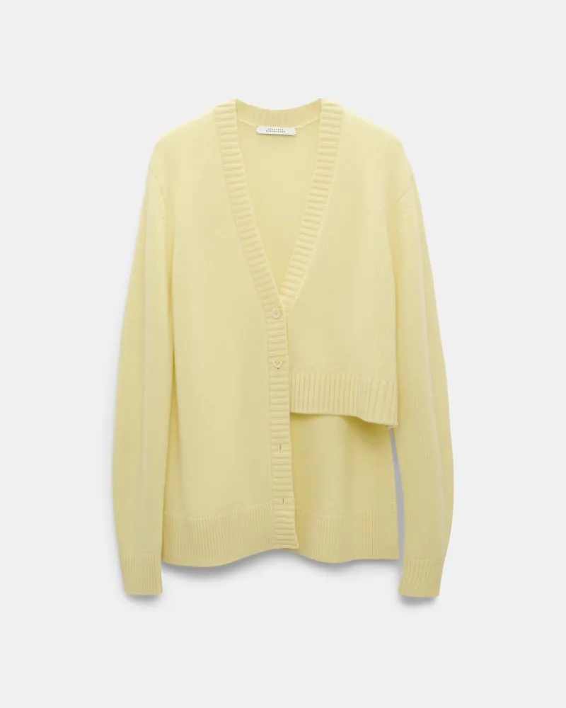 Dorothee Schumacher Cardigan mit asymmetrischer Silhouette Gelb
