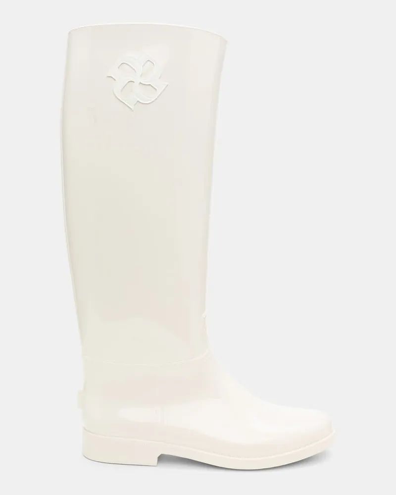 Dorothee Schumacher Gummireitstiefel mit shiny Finish Weiß