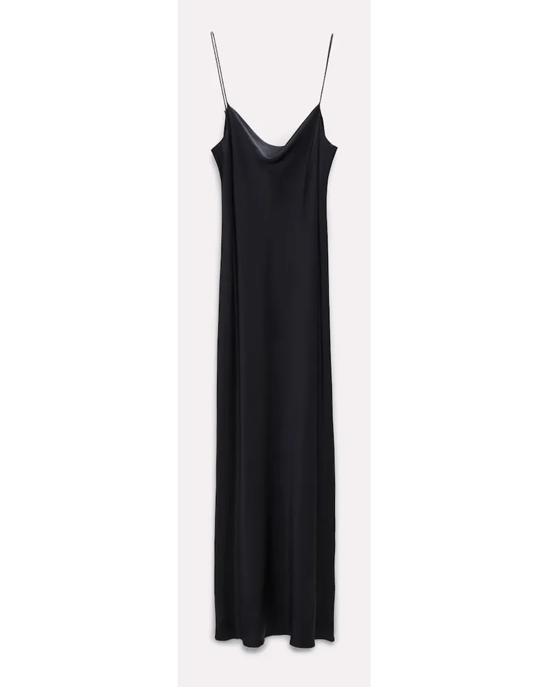 Dorothee Schumacher Kleid aus Satin mit Wasserfallausschnitt Schwarz