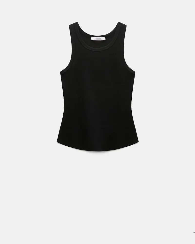 Dorothee Schumacher Baumwoll-Ripp-Tanktop Schwarz