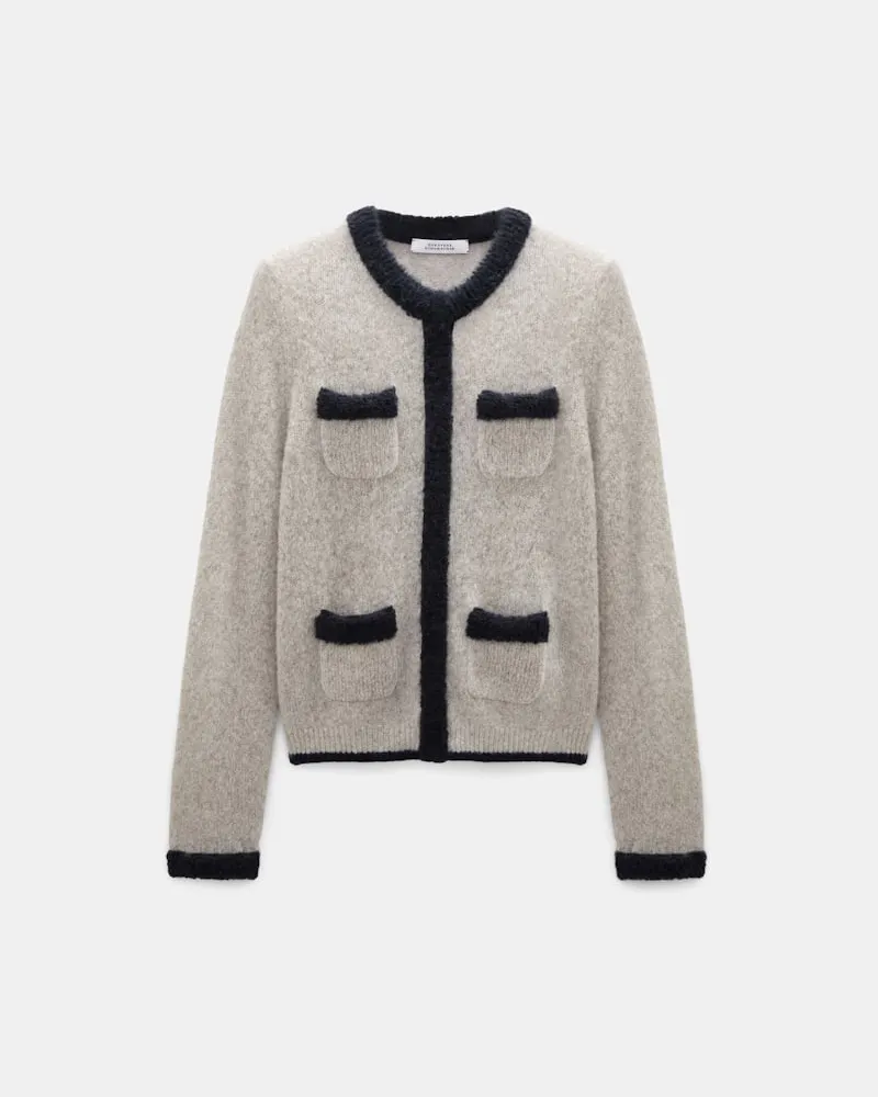 Dorothee Schumacher Pullover im Cardigan-Look aus Kaschmir Beige