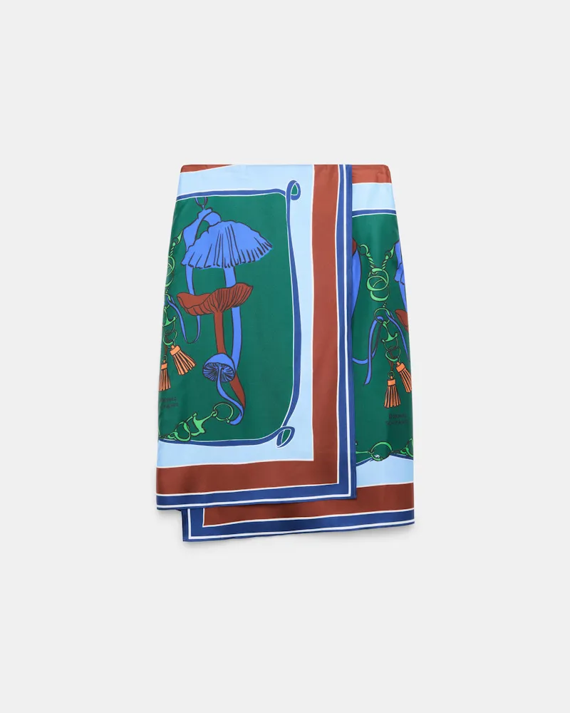 Dorothee Schumacher Pencilskirt in Wickelrock-Optik aus bedrucktem Seidentwill Multi