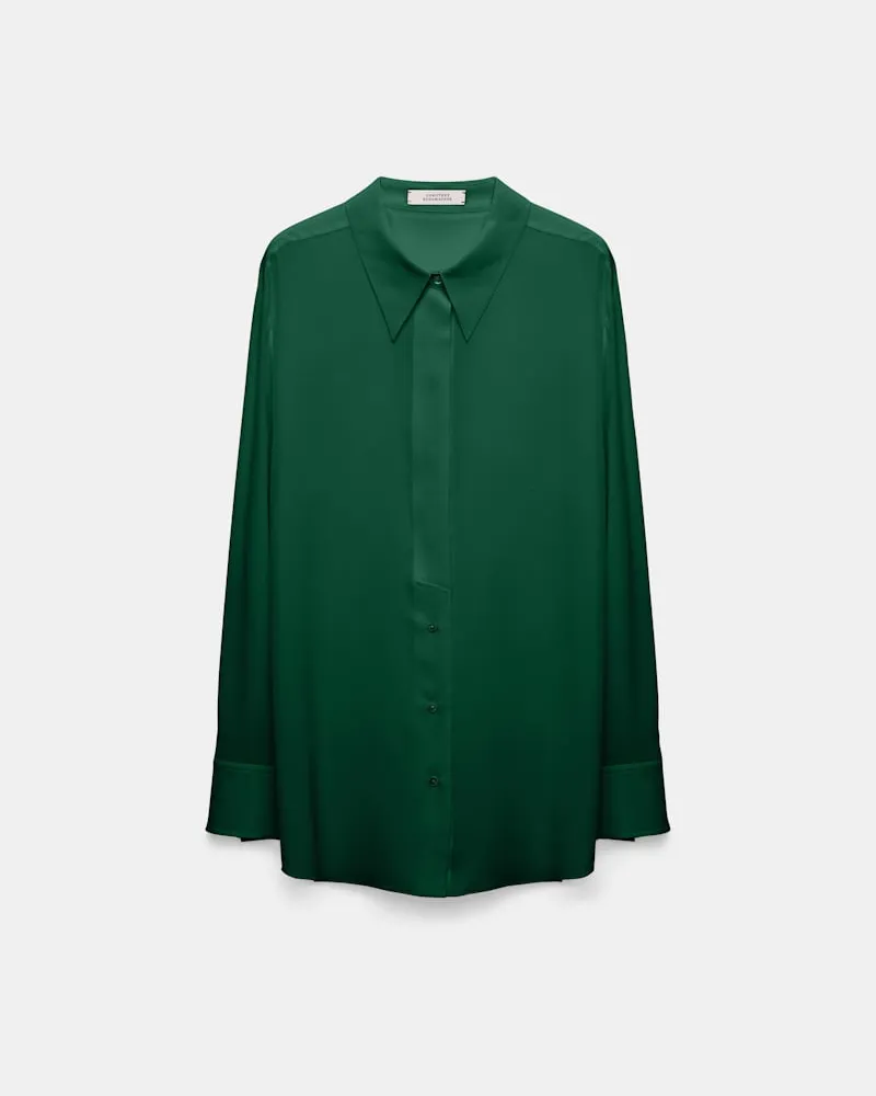 Dorothee Schumacher Seidenbluse aus Crêpe de Chine Grün