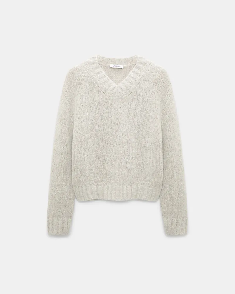 Dorothee Schumacher Pullover mit V-Ausschnitt aus Kaschmir Braun