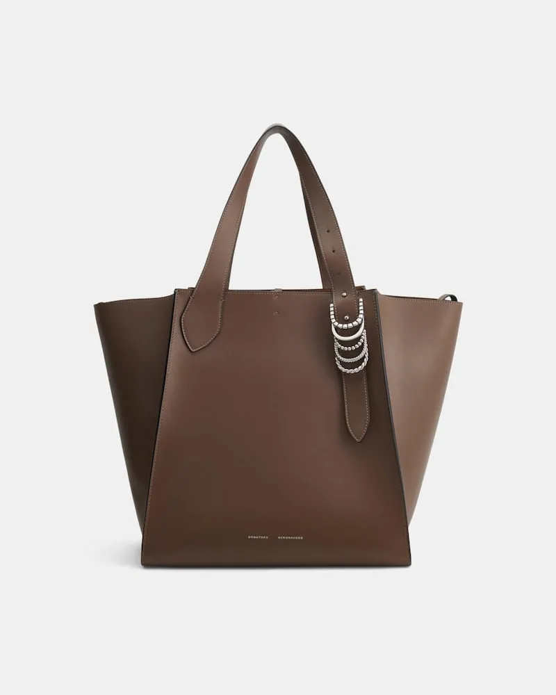 Dorothee Schumacher Tote aus weichem Kalbsleder mit D-Rings Braun
