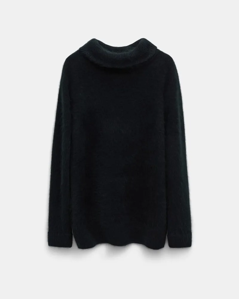 Dorothee Schumacher Fluffy Rollkragenpullover aus Merino und Kaschmir Schwarz