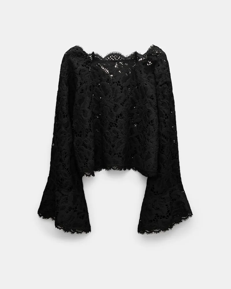 Dorothee Schumacher Verkürzte Bluse aus Spitze Schwarz