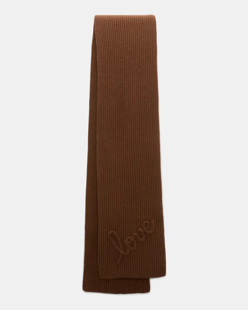 Dorothee Schumacher Gerippter Merino-Kaschmir-Schal LOVE Braun