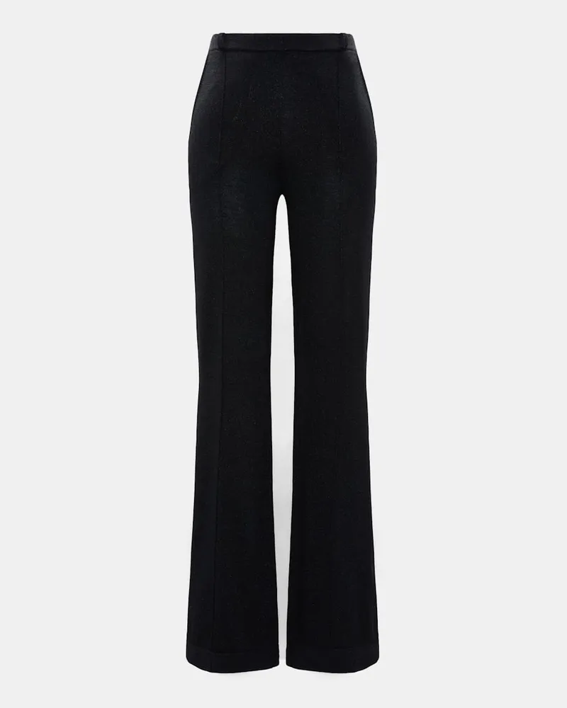 Dorothee Schumacher Strickhose aus Lurex-Merino-Mix Schwarz