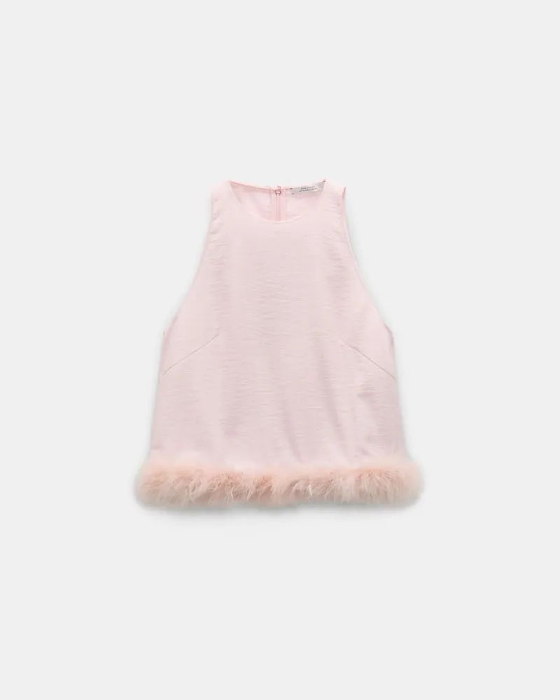 Dorothee Schumacher A-Linien Top mit Federn Rosa