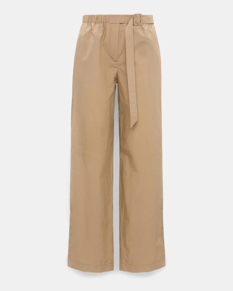 Dorothee Schumacher Hose aus leichter Baumwolle mit Gürtel-Detail Beige