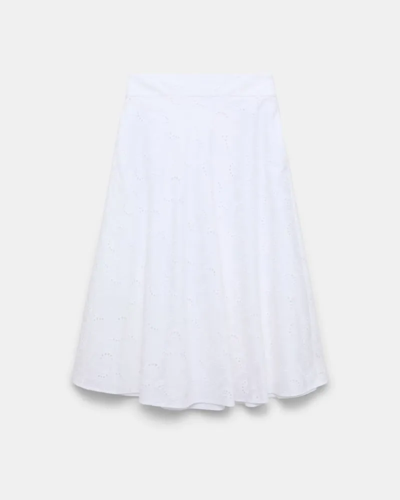 Dorothee Schumacher Midi Rock aus Broderie Anglaise Weiß