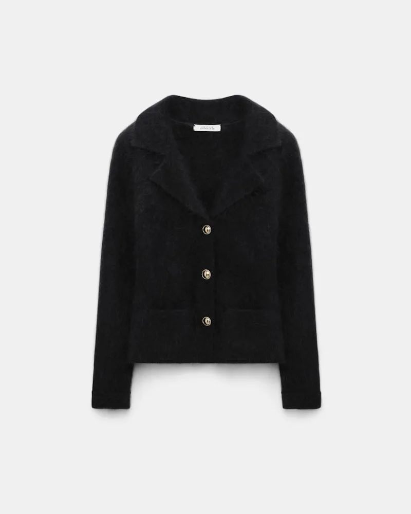Dorothee Schumacher Fluffy Cardigan im Blazer-Style Schwarz