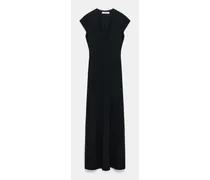 Dorothee Schumacher Kleid mit V-Ausschnitt aus schwerem, knitterfreien Jerseystretch Schwarz