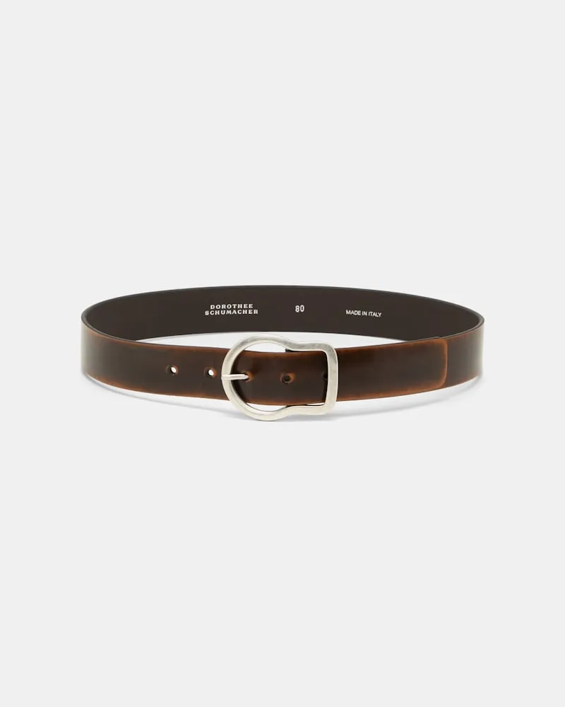 Dorothee Schumacher 4 cm breiter Gürtel aus gebürstetem Kalbsleder Braun