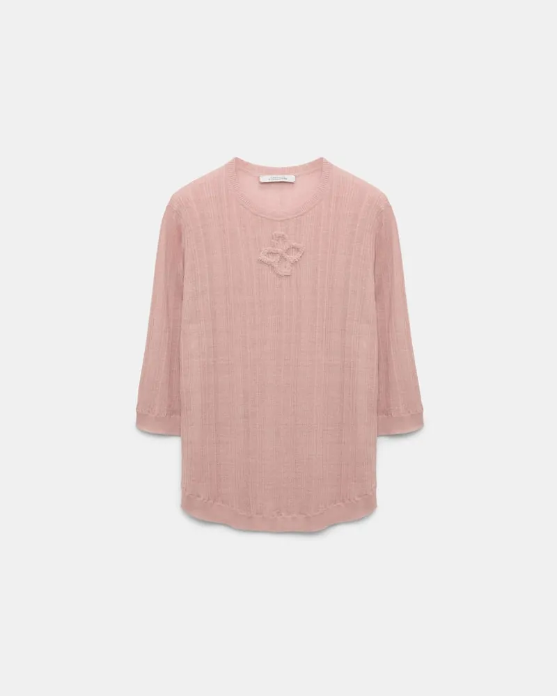 Dorothee Schumacher Rundhalspullover aus Leinenmix Rosa