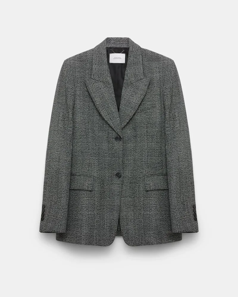 Dorothee Schumacher Glencheck Blazer aus Wolle Grau