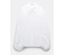 Bluse aus Baumwoll-Popeline mit voluminösen Ärmeln