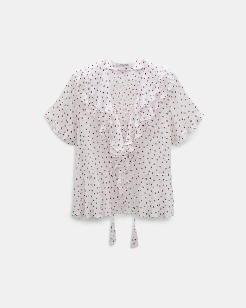 Dorothee Schumacher Cropped Bluse aus Viskose-Georgette Rot