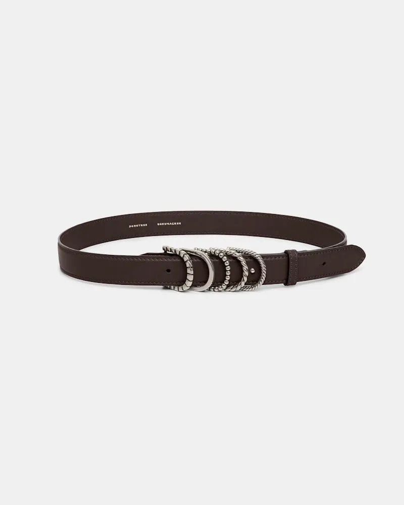Dorothee Schumacher Gürtel aus weichem Kalbsleder mit D-Rings Braun