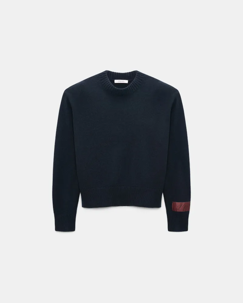Dorothee Schumacher Pullover mit Rundhals aus Merino und Kaschmir Blau