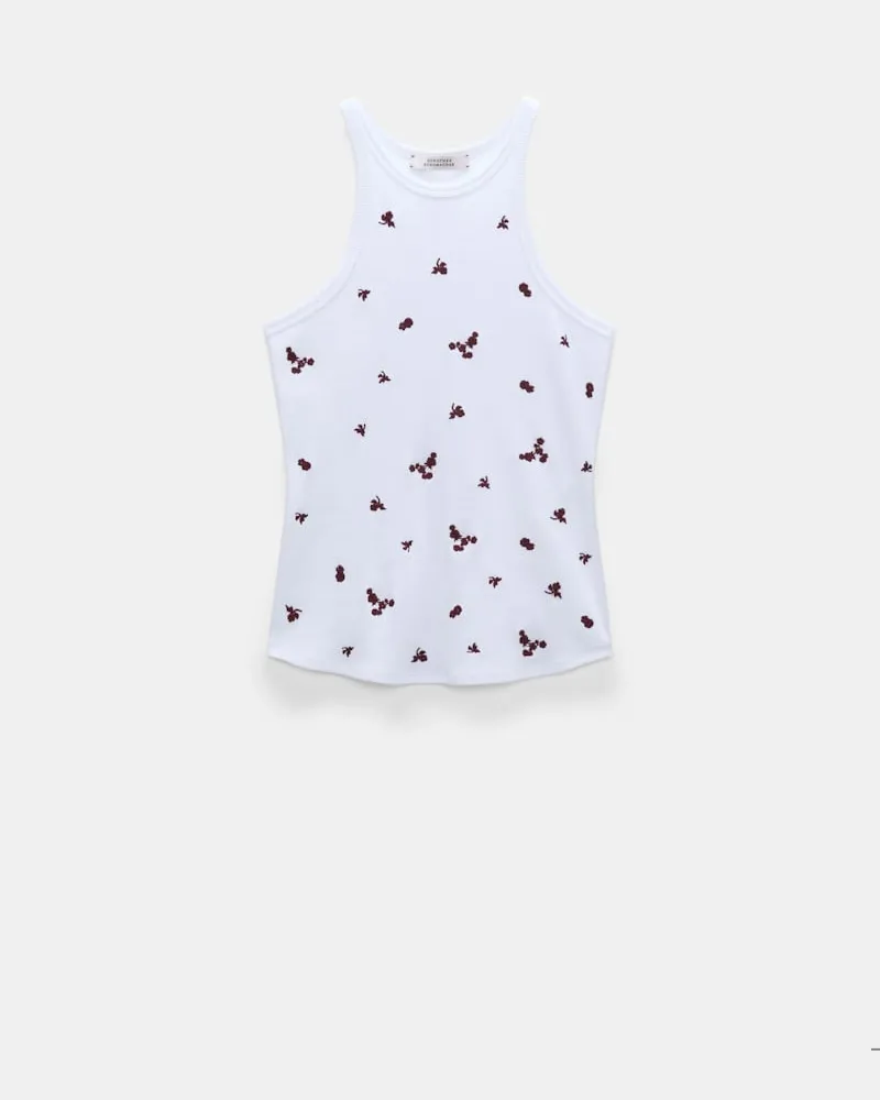 Dorothee Schumacher Top mit Allover Stickerei aus Baumwolle Rot