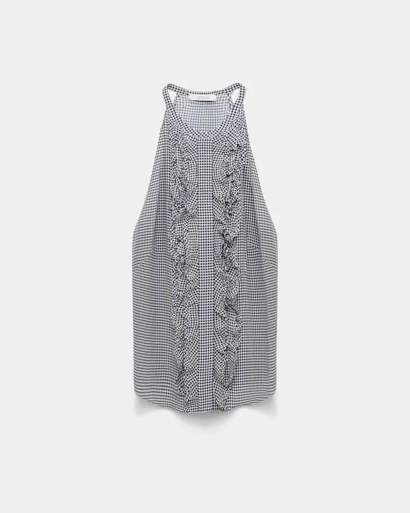 Dorothee Schumacher Top aus Seide-Viskose Mix mit Vichy-Print Multi