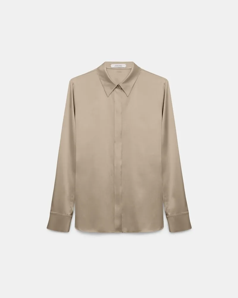 Dorothee Schumacher Bluse aus Seiden-Stretch-Satin Beige