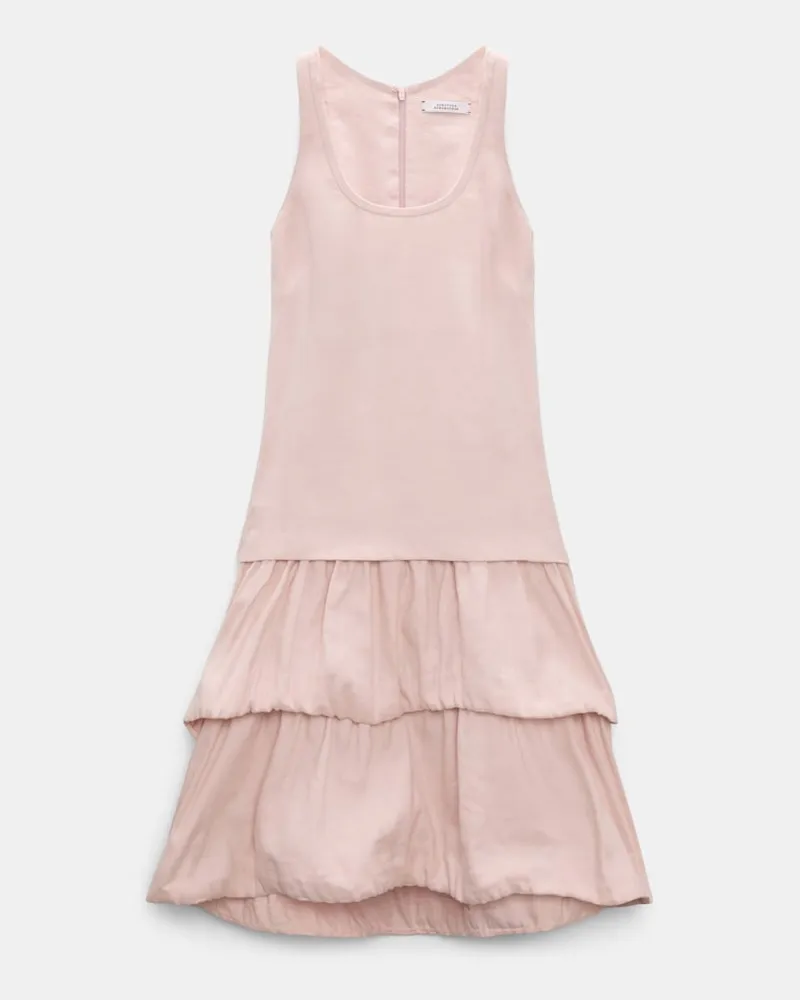 Dorothee Schumacher Midi-Kleid mit Memory Wire-Details aus Leinen und Baumwolle Rosa