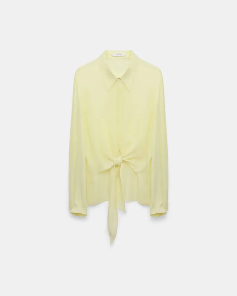 Dorothee Schumacher Bindebluse aus Seiden-Double-Georgette Gelb
