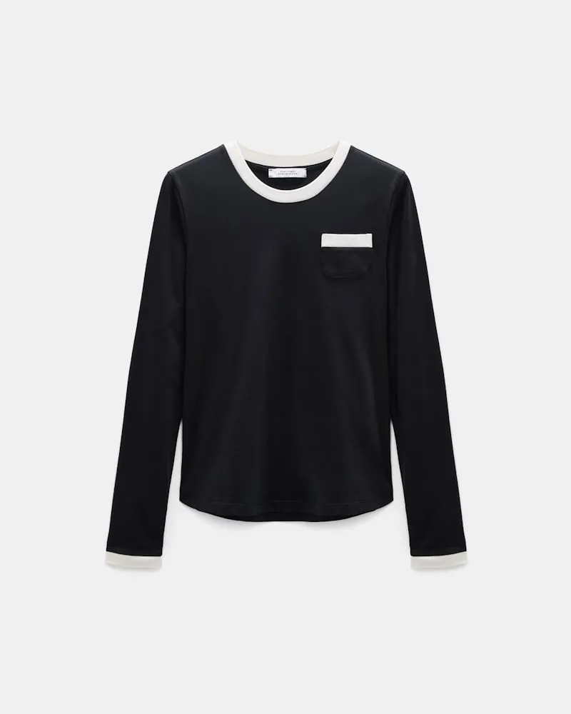Dorothee Schumacher Longsleeve mit Kontrastbündchen Schwarz