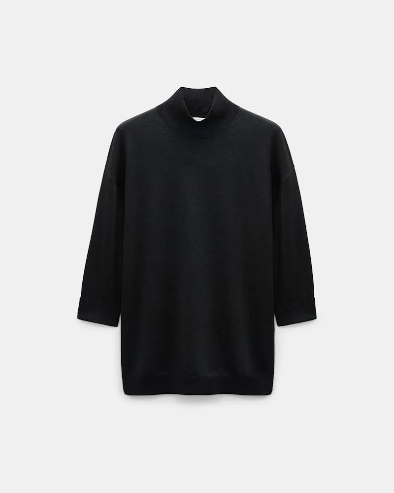 Dorothee Schumacher Rollkragenpullover aus Lurex-Merino-Mix Schwarz