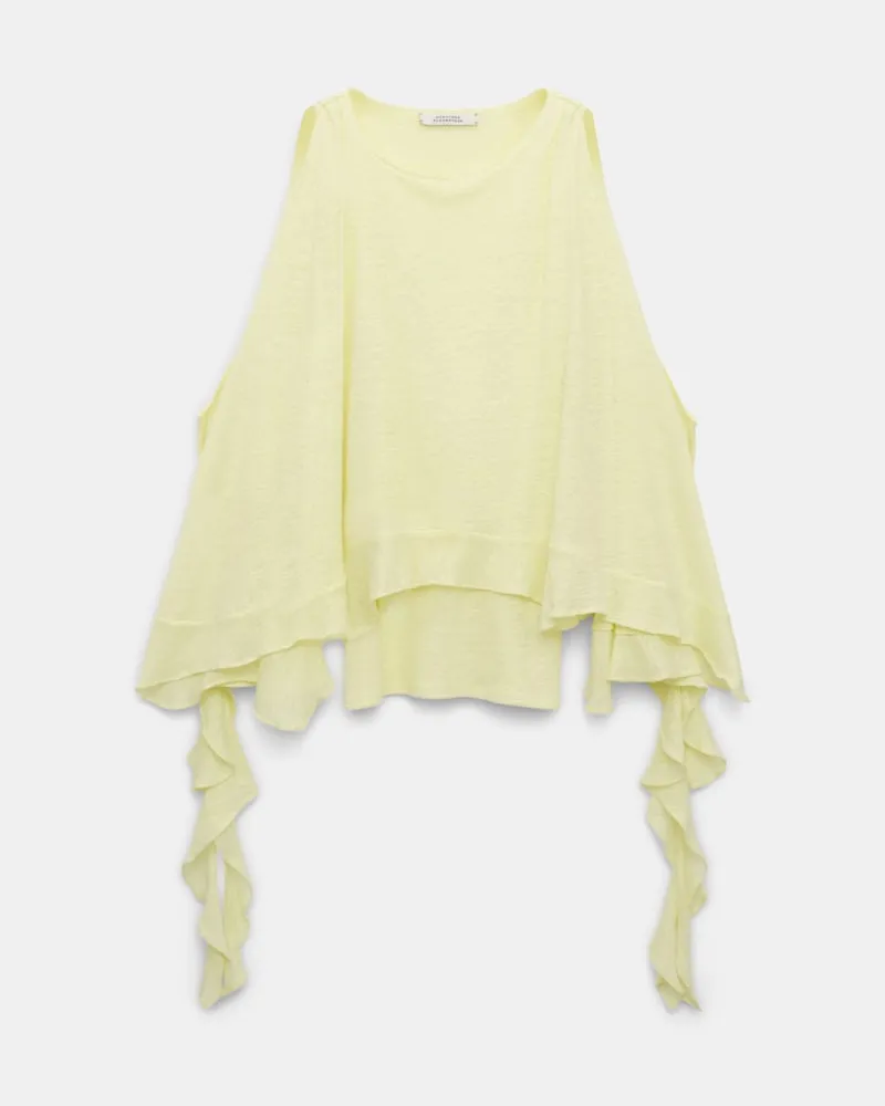 Dorothee Schumacher Top aus Hanf mit Volants Gelb