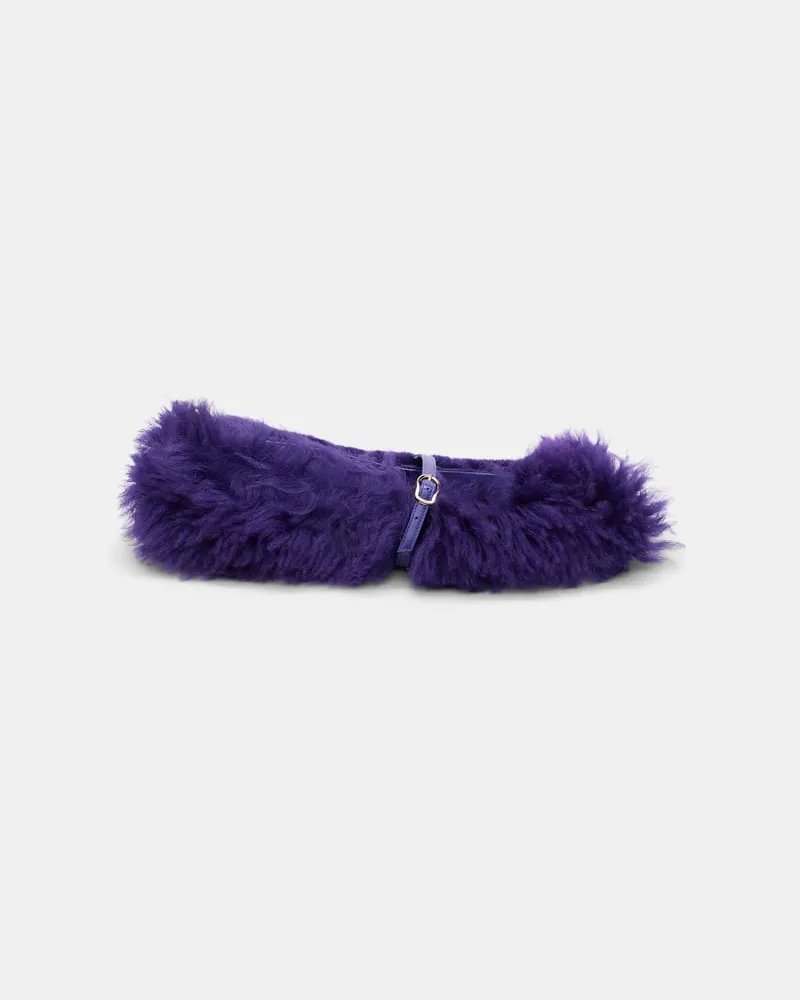 Dorothee Schumacher Furry Mary-Jane Ballerinas Violett