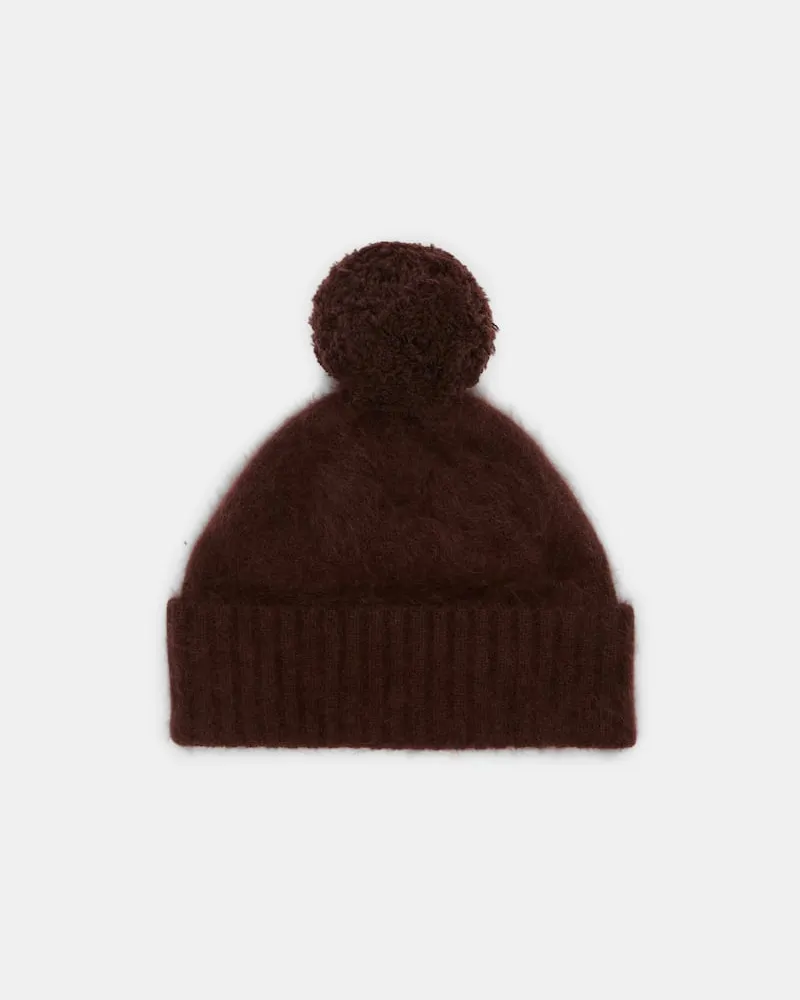 Dorothee Schumacher Fluffy Mütze mit Bommel Braun