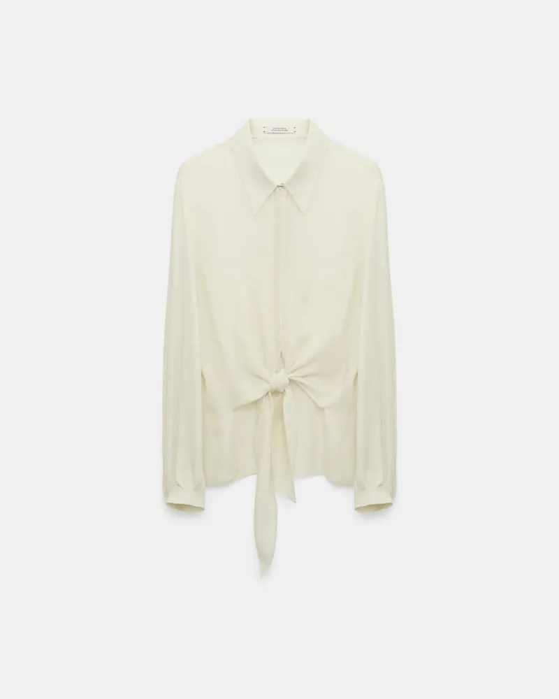 Dorothee Schumacher Bindebluse aus Seiden-Double-Georgette Weiß