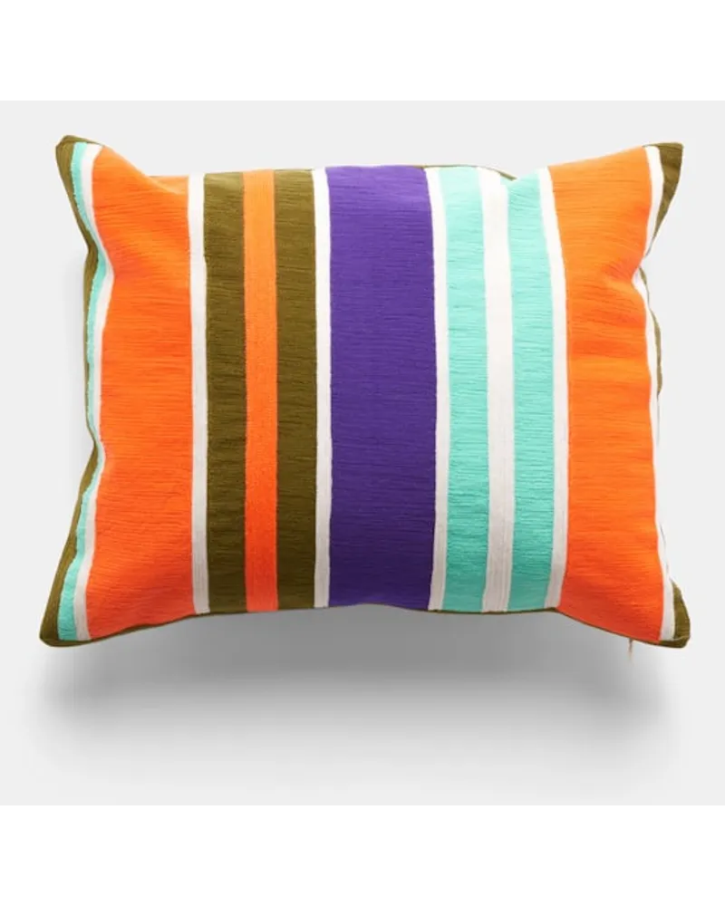 Dorothee Schumacher Gestreiftes Kissen Orange