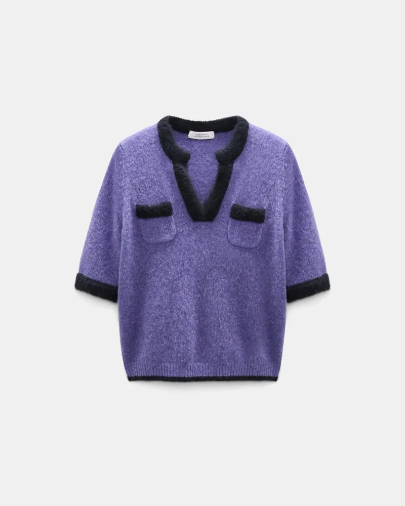 Dorothee Schumacher Kaschmir-Top mit halblangem Arm Violett