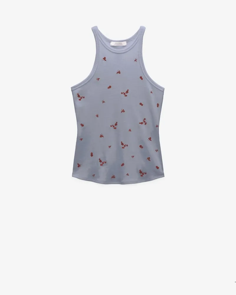 Dorothee Schumacher Top mit Allover Stickerei aus Baumwolle Grau