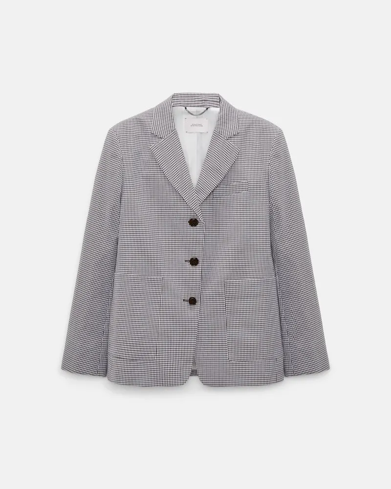 Dorothee Schumacher Karierter Blazer aus technischem Leinen Braun