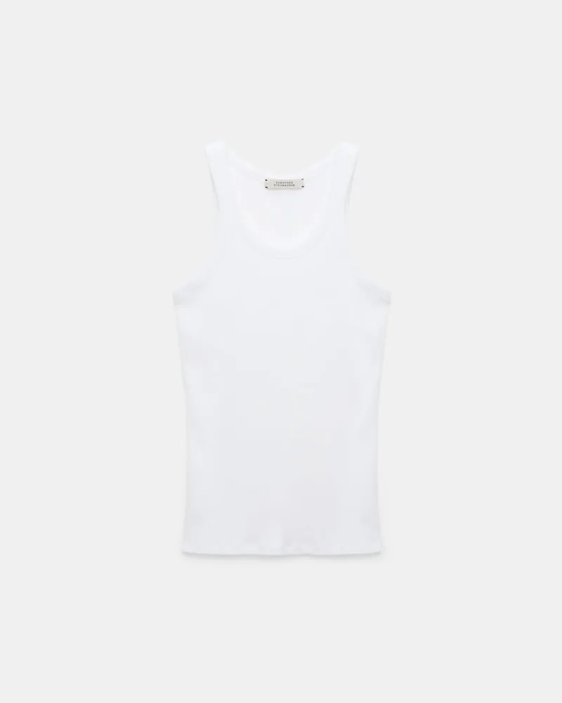 Dorothee Schumacher Rippentop mit distressed Edges Weiß
