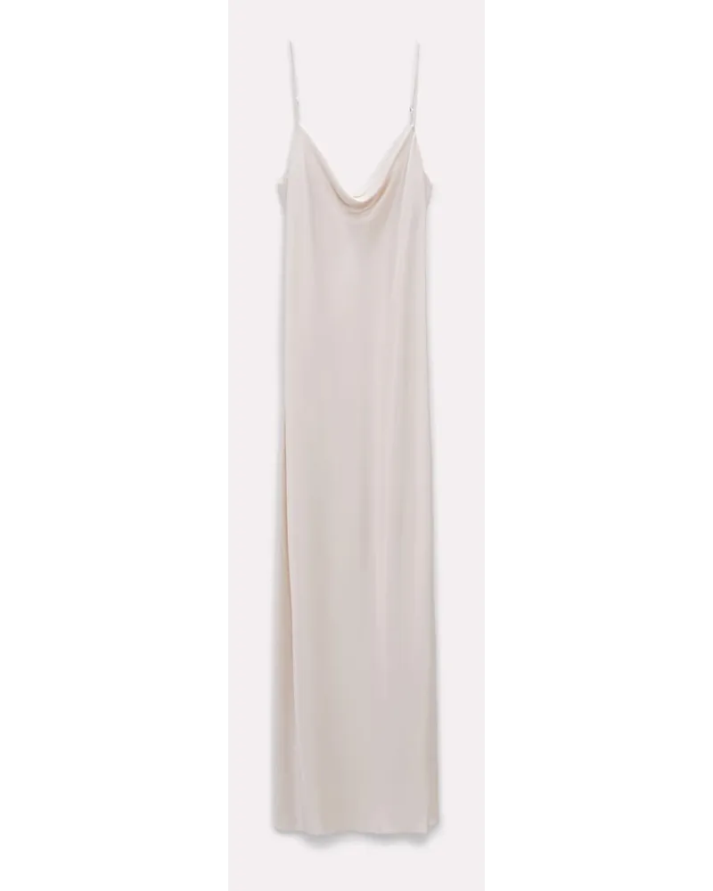 Dorothee Schumacher Kleid aus Satin mit Wasserfallausschnitt Weiß
