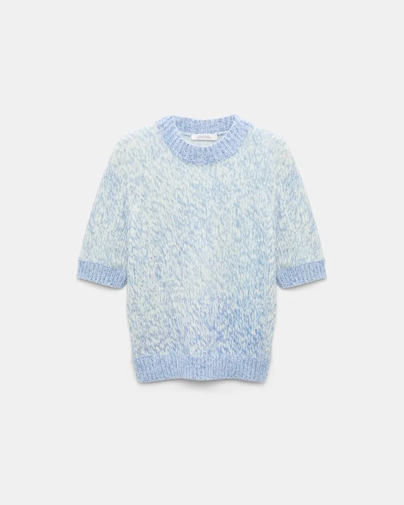 Dorothee Schumacher Pullover mit halben Ärmeln aus Merino und Kaschmir Blau